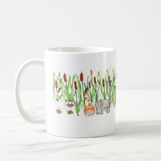 Katzen in Rohrkolben Kaffeetasse