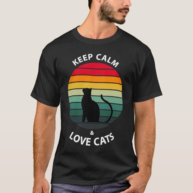 Katzen in Ruhe und Liebe behalten T-Shirt (Vorderseite)