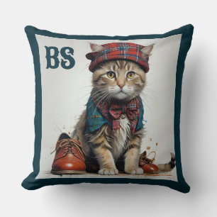 Katzen in Scottish Disguise - charmante Katzen Kissen