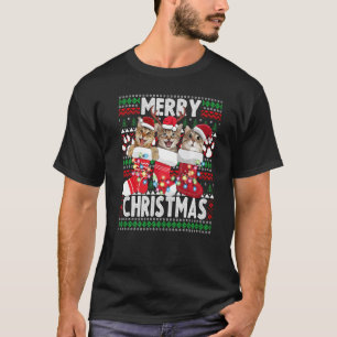 Katzen in Weihnachtsstrumpf Katze Weihnachten T-Shirt