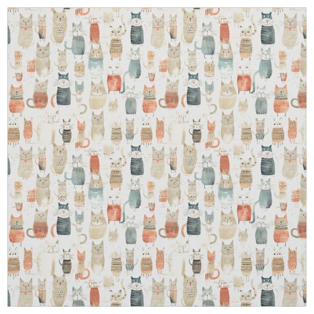 Katzen in Wunderland: Whimsy Cat Stoff (Muster)