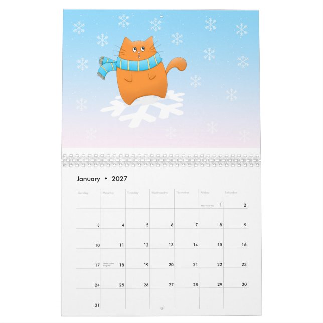 Katzen-Jahr der Niedlichkeit Kalender (Jan 2027)