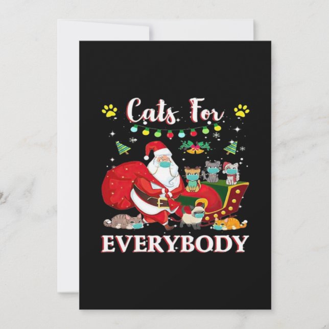 Katzen Jeder Weihnachten Einladung (Vorderseite)