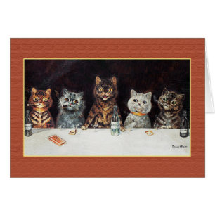 KATZEN-JUNGGESELLE-PARTY, Vintager Louis Wain