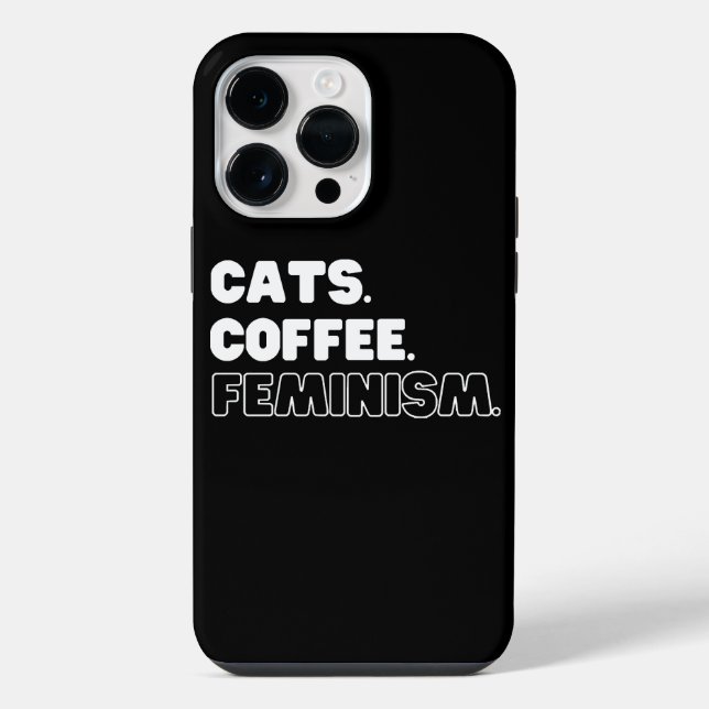 Katzen Kaffee Feminismus iPhone Hülle (Rückseite)