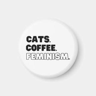 Katzen Kaffee Feminismus Magnet