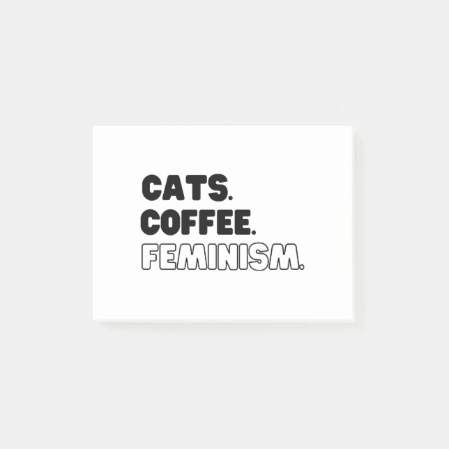 Katzen Kaffee Feminismus Post-it Klebezettel (Vorderseite)