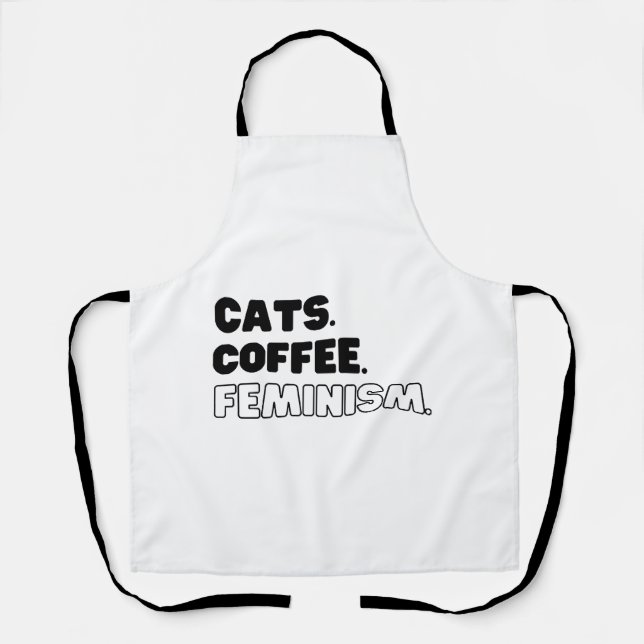 Katzen Kaffee Feminismus Schürze (Vorderseite)