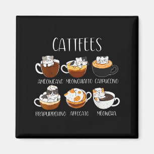 Katzen- & Kaffee-Liebhaber Lustiger Kaffeinsatz Zi Magnet
