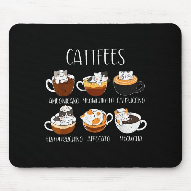 Katzen- & Kaffee-Liebhaber Lustiger Kaffeinspruch  Mousepad (Vorne)