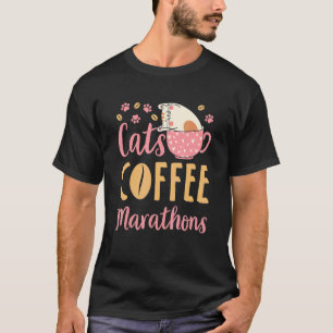 Katzen Kaffee Marathons Katze Marathonläufer 1 T-Shirt