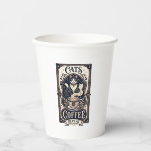 Katzen Kaffee Wiederholung Katze Kaffee Vintage Ve Pappbecher