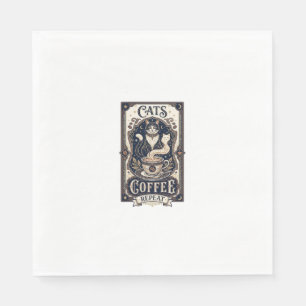 Katzen Kaffee Wiederholung Katze Kaffee Vintage Ve Serviette