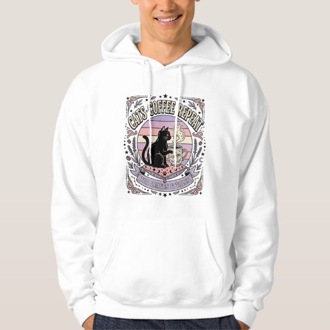 Katzen Kaffee Wiederholung Katze Tee Blätter Kaffe (Vorderseite)