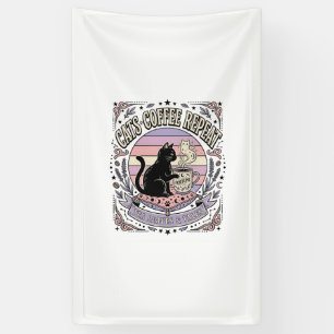 Katzen Kaffee Wiederholung Katze Tee Blätter Kaffe Banner