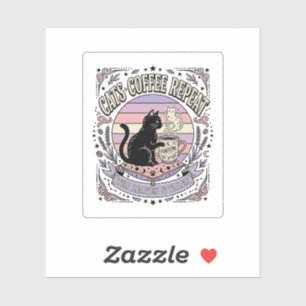 Katzen Kaffee Wiederholung Katze Teeblätter Kaffee Aufkleber