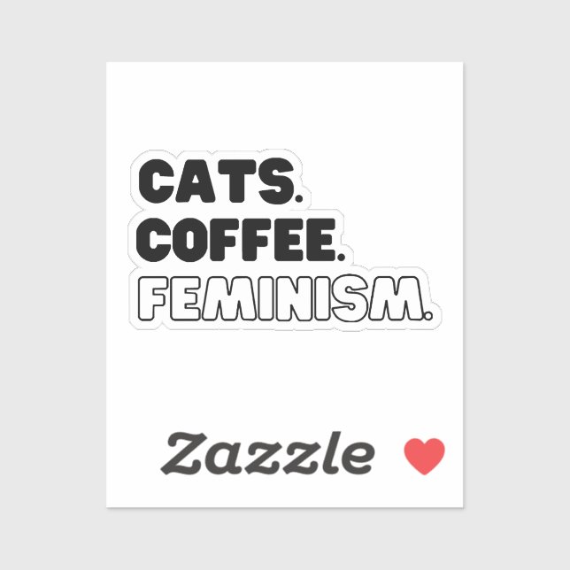 Katzen Kaffeefeminismus Aufkleber (Blatt)