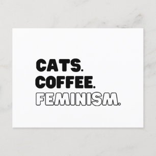 Katzen Kaffeefeminismus Feiertagspostkarte