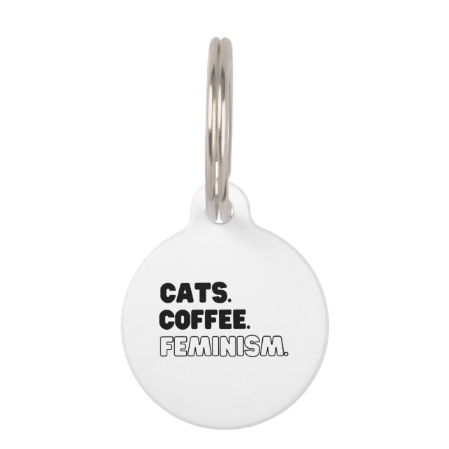 Katzen Kaffeefeminismus Haustiermarke (Vorderseite)