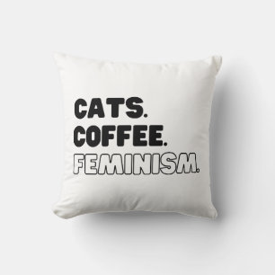 Katzen Kaffeefeminismus Kissen