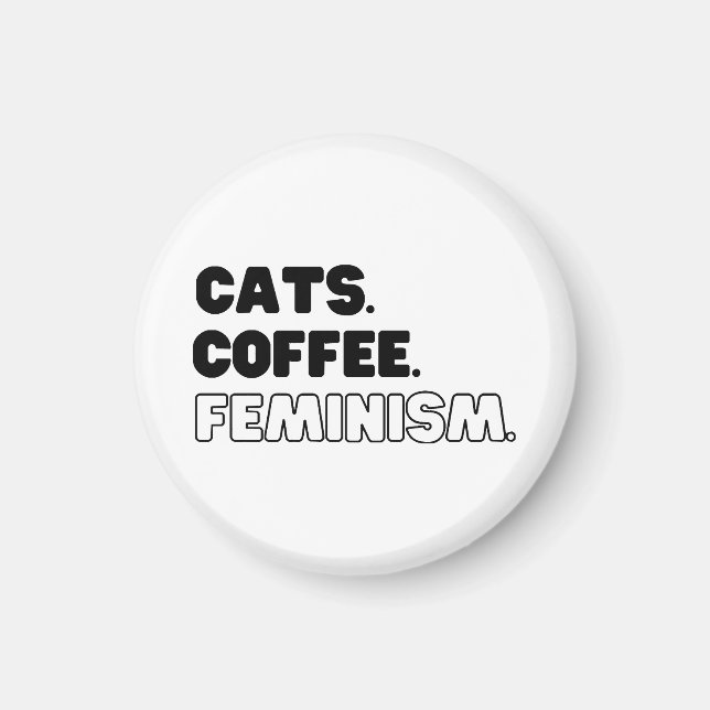 Katzen Kaffeefeminismus Magnet (Vorne)