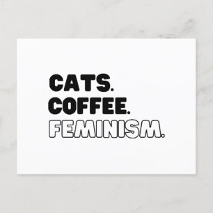 Katzen Kaffeefeminismus Postkarte
