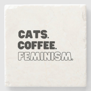 Katzen Kaffeefeminismus Steinuntersetzer