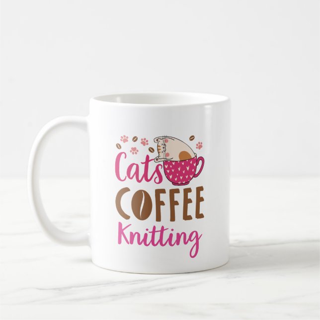 Katzen Kaffeeknitter Kaffeetasse (Links)