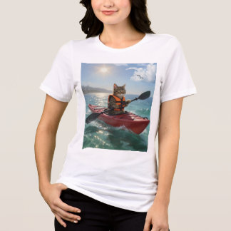 Katzen-Kajakfahren für diejenigen, die Kajakfahren Tri-Blend Shirt