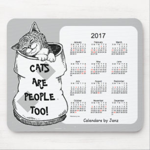 Katzen-Kalender 2017 durch Janz silberne Mousepad