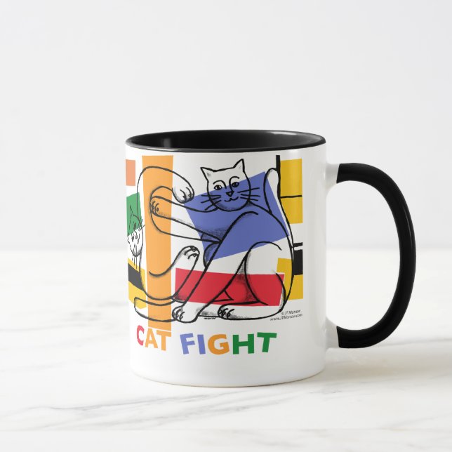 Katzen-Kampf-Tasse Tasse (Rechts)