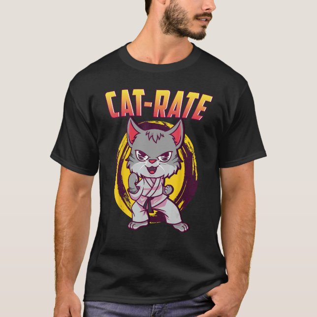 Katzen-Karate-Katze T-Shirt (Vorderseite)