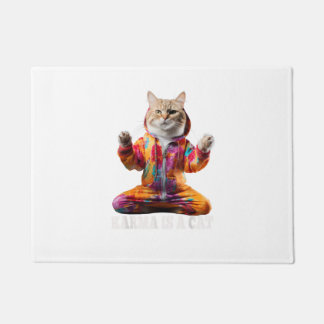 Katzen, Karma ist eine Katze, Yoga Sportkatze Fußmatte