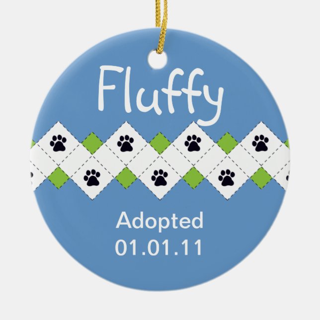 Katzen-/Kätzchen-Adoptions-Mitteilung Keramik Ornament (Vorne)