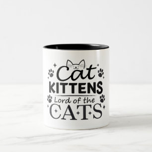 Katzen Kätzchen Herr der Katzen, Katzen Liebhaber Zweifarbige Tasse