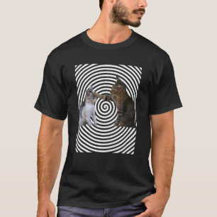 Katzen Katze Kätzchen Hauskatze Psychokinese Hypno T-Shirt