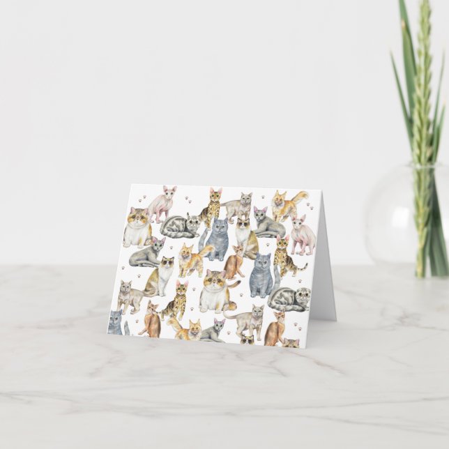 Katzen Katzen Katzen Dankeskarte (Vorderseite)