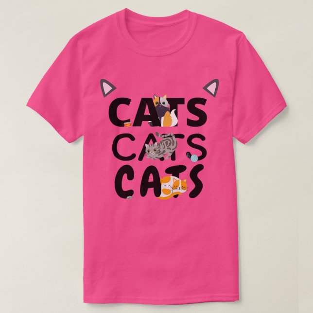 Katzen Katzen Katzen T-Shirt (Design vorne)