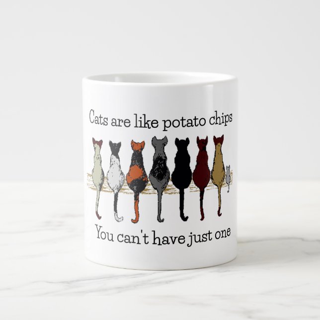 Katzen, Katzen, Katzen und eine Kitten-Riesen-Kaff Jumbo-Tasse (Vorderseite)