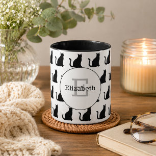 Katzen, Katzen und mehr Katzen Monogramm Tasse