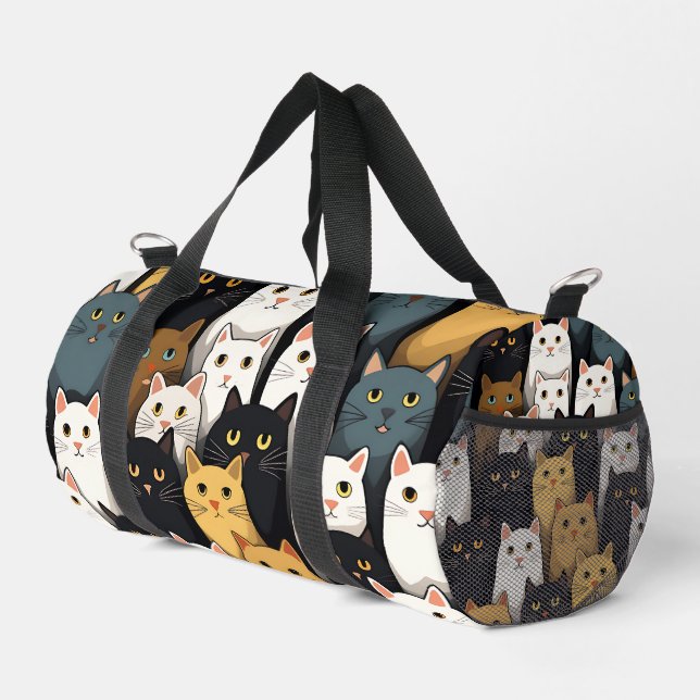 Katzen Katzen und mehr Katzen Muster Duffle Bag (Rechte Ecke)