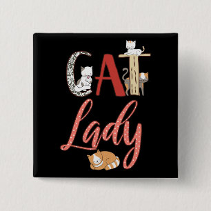Katzen - Katzenlady Katzenliebhaber Button