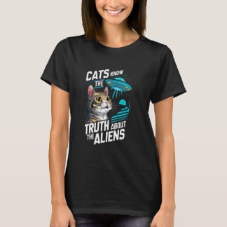 Katzen kennen die Wahrheit über die Alien-Katzen-V T-Shirt