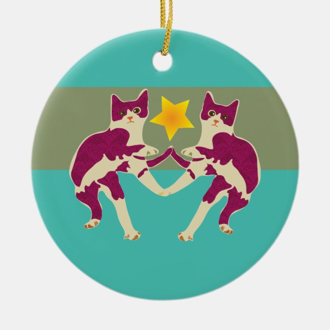 Katzen Keramikornament (Vorne)