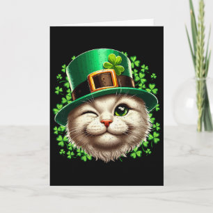 Katzen-Kobold-Hut St. Patricks Day Kätzchen Kleebl Karte