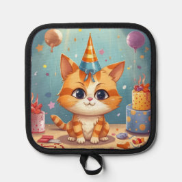 Katzen Küchenutensilien mit Ingwerkatze süß Topflappen