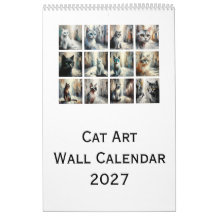 Katzen-Kunst-Wandkalender 2027