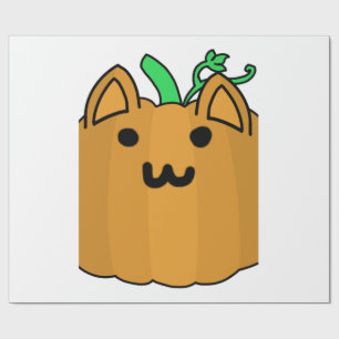 Katzen-Kürbis-Halloween-Aufkleber Geschenkpapier