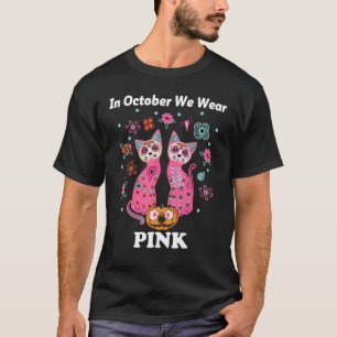 Katzen-Kürbis Im Oktober Tragen Wir Pink Halloween T-Shirt