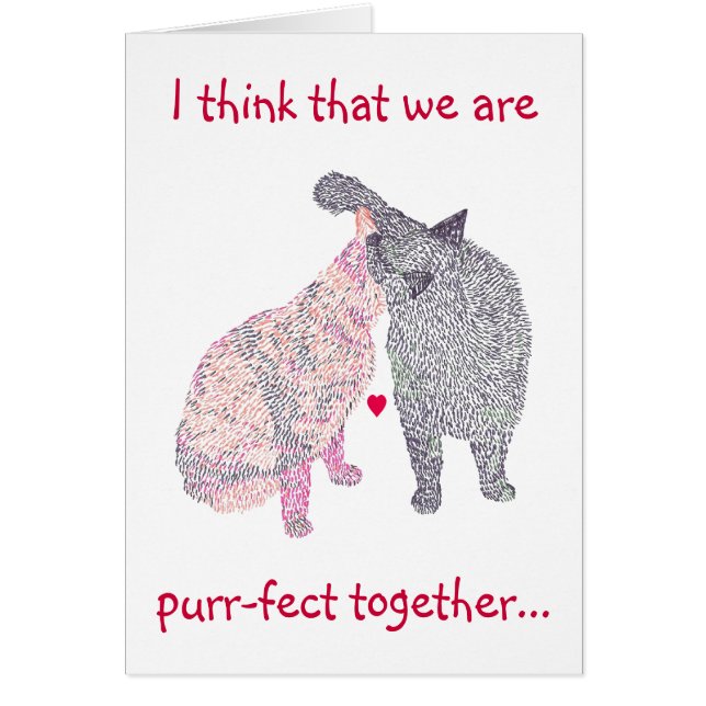 Katzen-Kuss, Heirat-Antrag-Karte, würden Sie (Vorne)